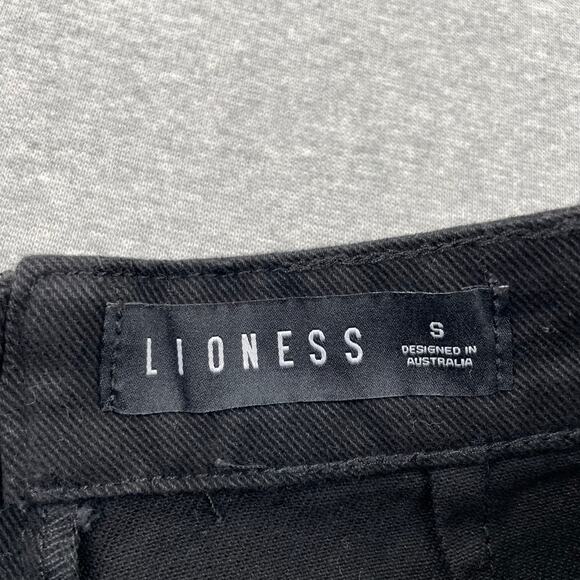 Lioness Lola Mini Skirt Small Black Cotton Blend High Waist Side Slit Going Out - Picture 7 of 10